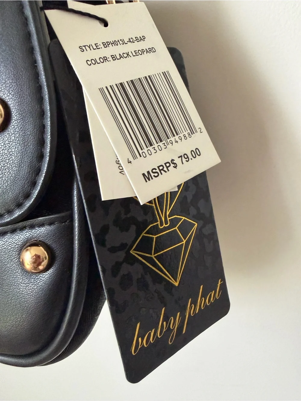 Viral baby phat Black leopard gold Studded Shoulder Bag